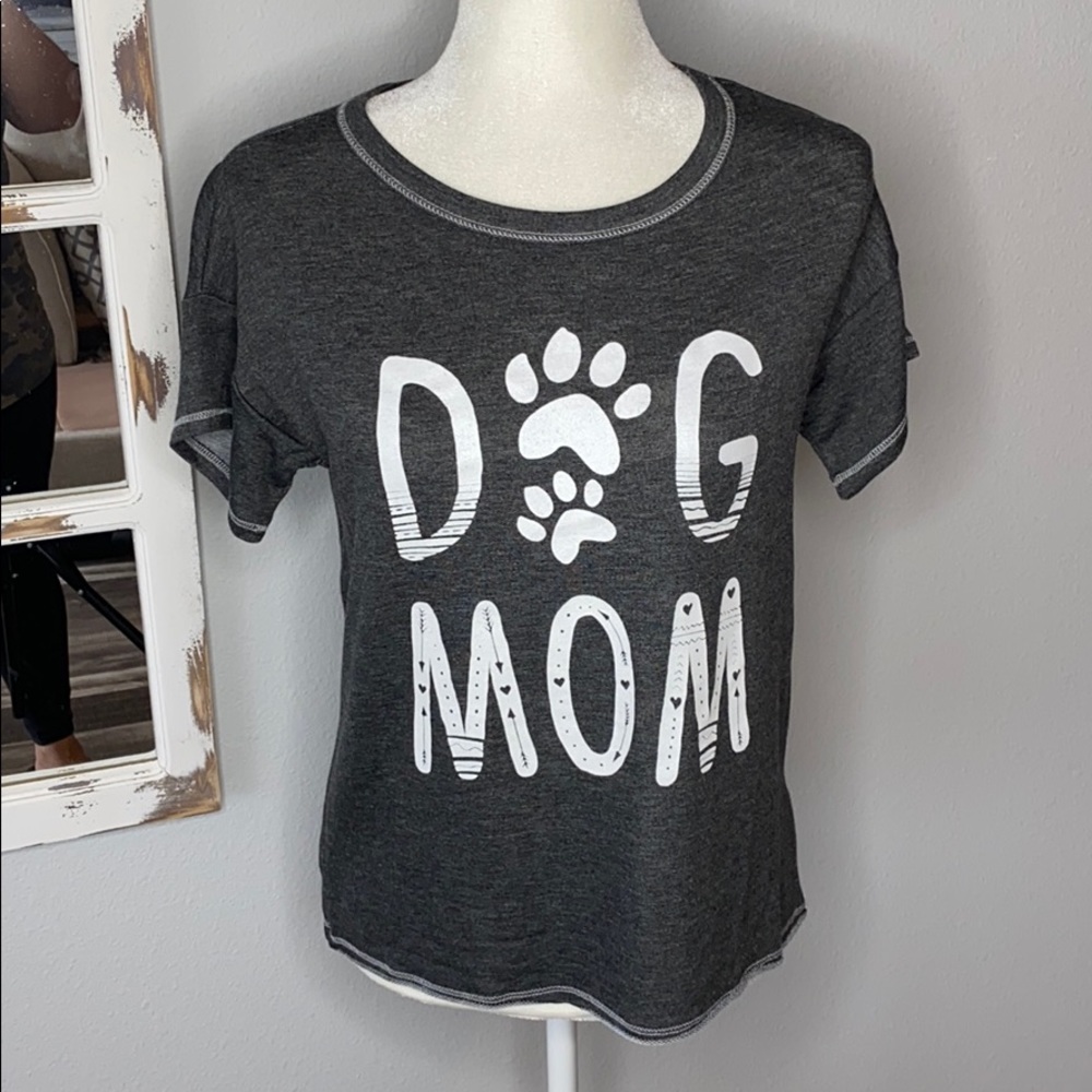 Gray Dog Mom Top